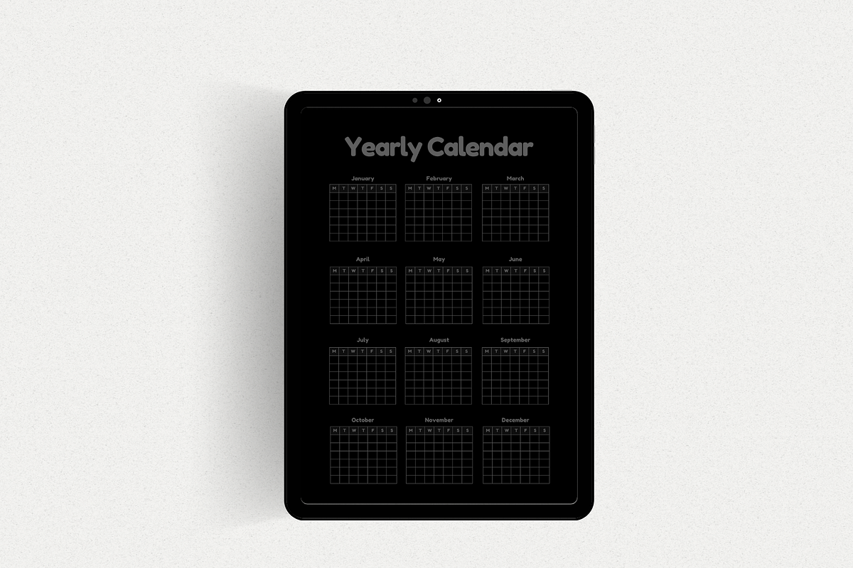 Undated Yearly Calendar Printable, a Stationery Template by The Chaos Project (Photo 9 of 10)
