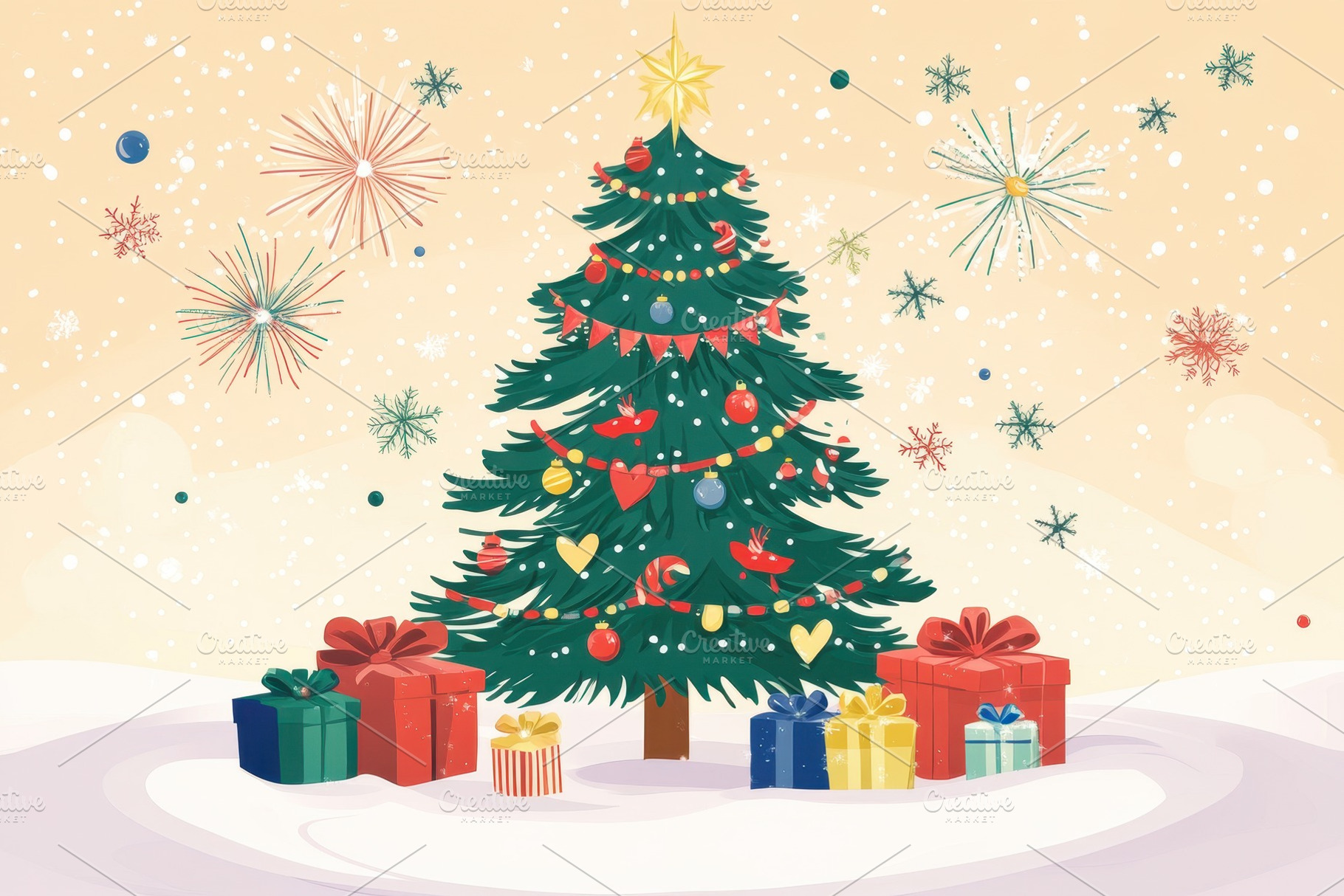 Festive Christmas tree decorated wit, a Photo by Iftikhar Alam