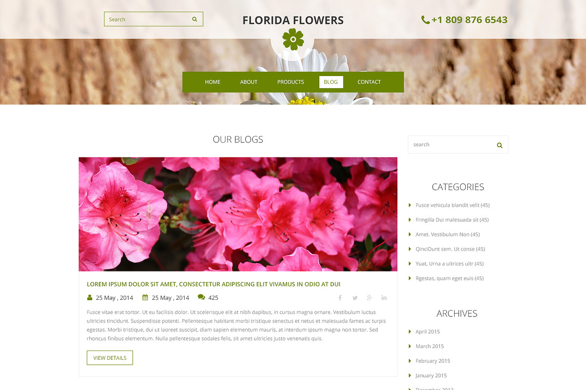Florida Flowers PSD Website Template, a Websites & App Template by WebbyTemplates (Photo 5 of 7)