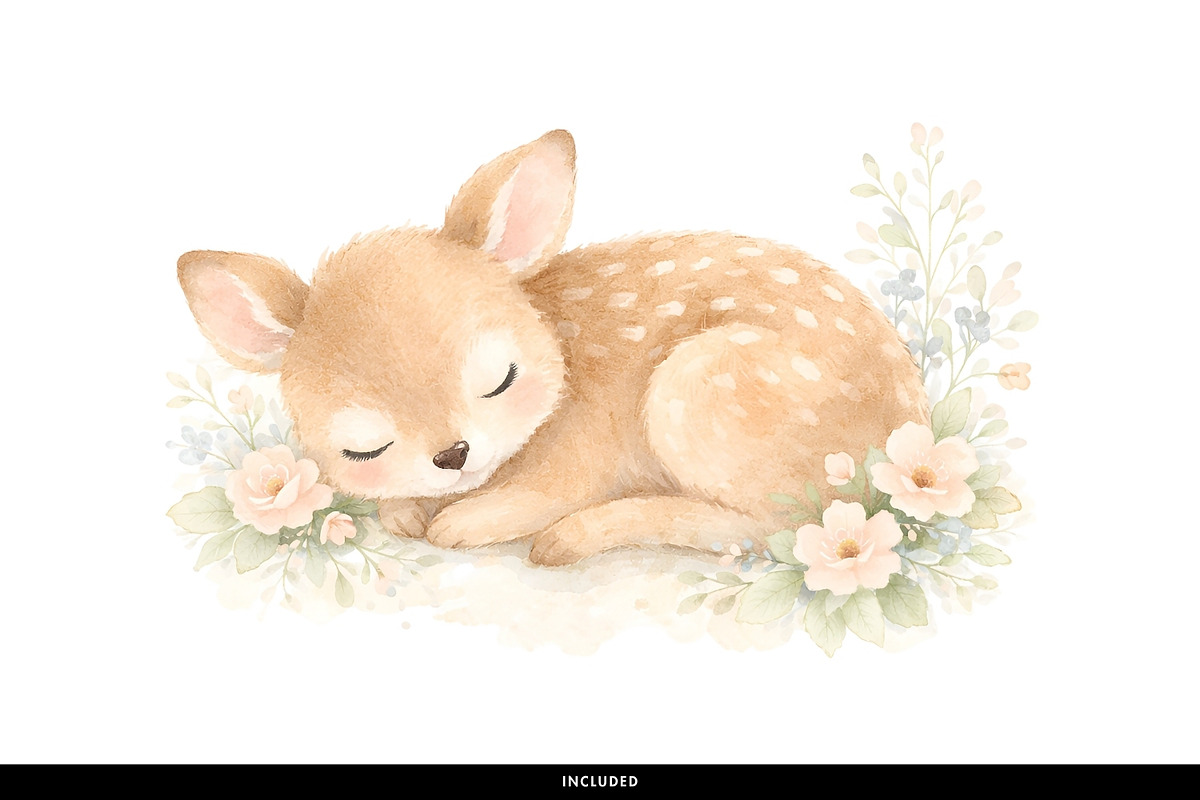 Soft Woodland Animal Nursery Clipart, a Decorative Illustration by illuztrate (Photo 9 of 10)