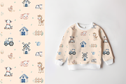 Farm Animals & Tractor Pattern Set, a Pattern Graphic by tetiartline (Thumbnail 6 of 8)