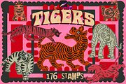 Tiger Procreate Stamps., a Brush Add-On by TheWhiteCatLab (Thumbnail 1 of 7)