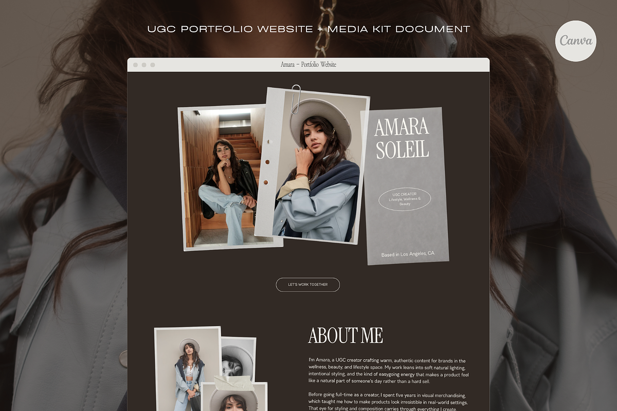 UGC Portfolio Template | Canva, a Landing Page Template by tendercult (Photo 1 of 7)