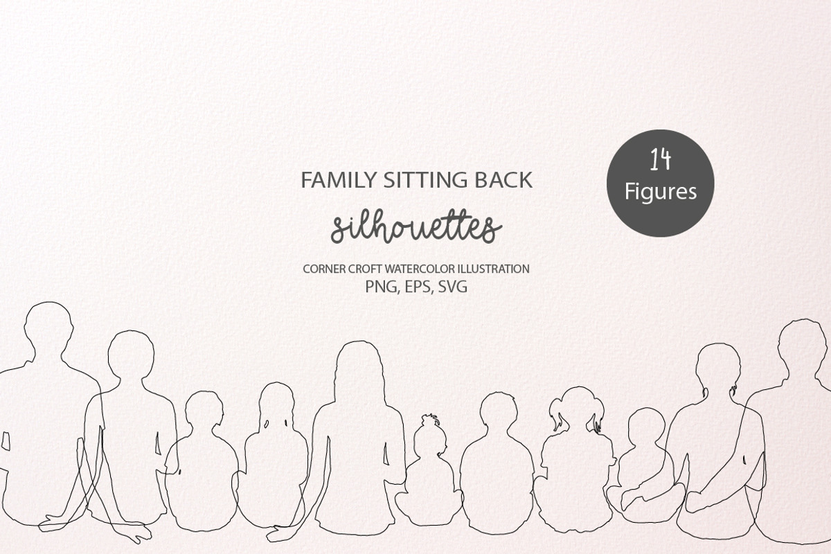 Family Sitting Back Silhouettes PNG,, a Person Illustration by Corner Croft (Photo 3 of 5)