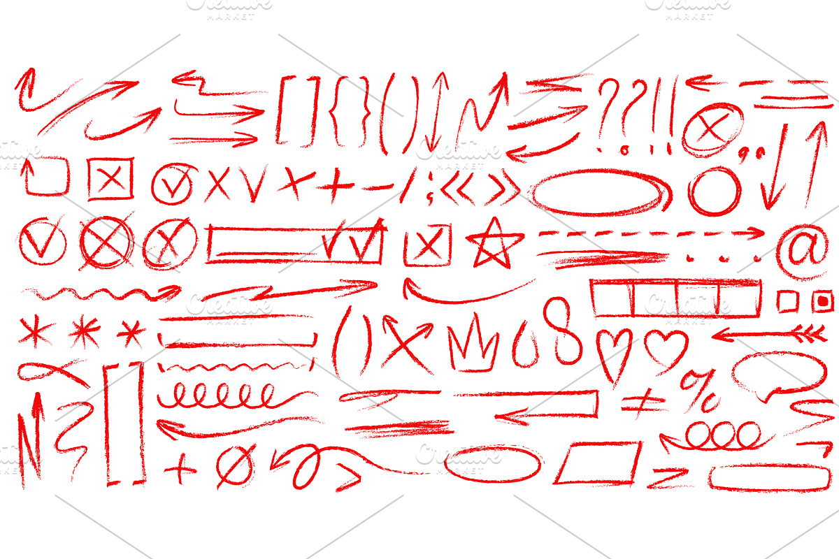 Hand drawn doodle red crayon, an Education Illustration by Vector Tradition