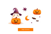 Happy Halloween - watercolor clipart, a Decorative Illustration by MilaCreator (Thumbnail 5 of 7)