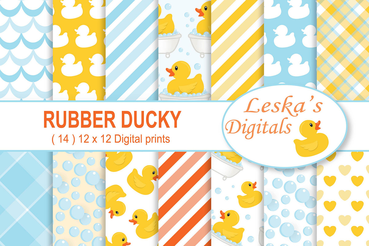 Rubber Duck Digital Scrapbook Paper, a Pattern Graphic by Leska's Digitals (Photo 1 of 4)