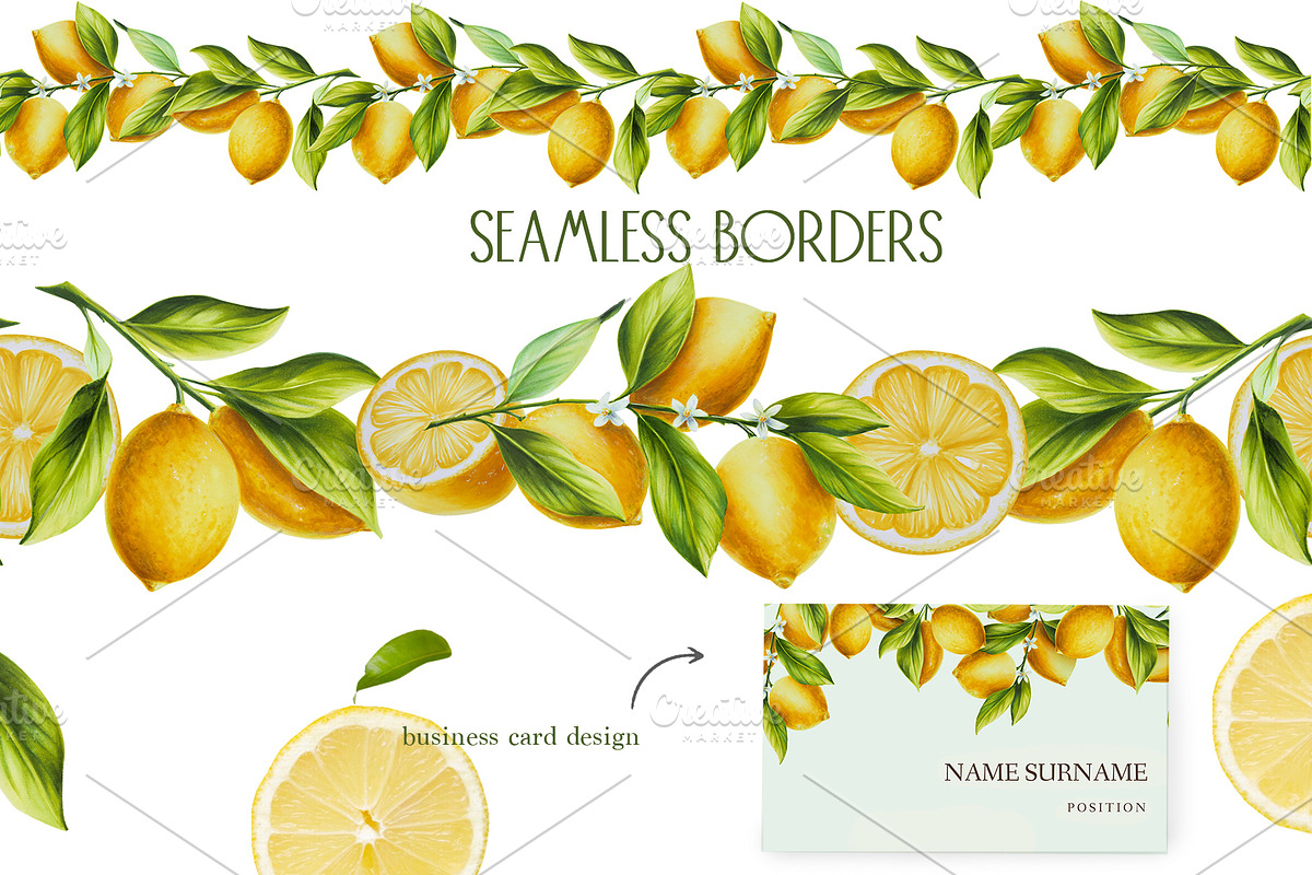 Lemons hand drawn clip art, a Food Illustration by Navenzeles (Photo 6 of 8)