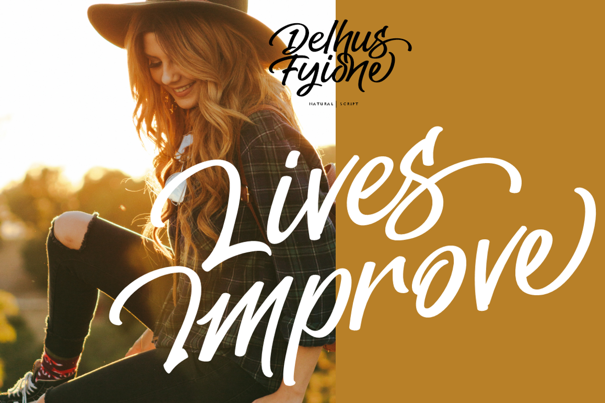Delhus Fyione, a Script Font by Joko Setiono (Photo 5 of 12)