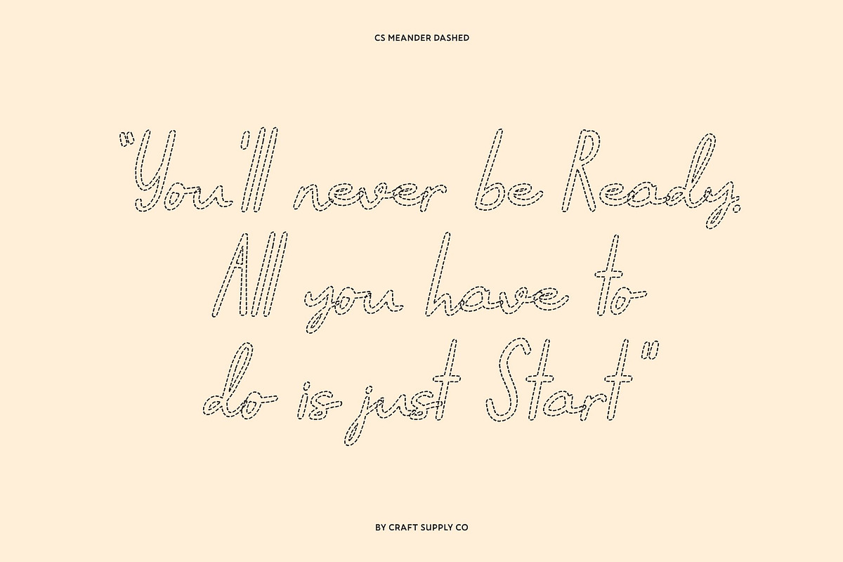 CS Meander Dashed, a Script Font by Craft Supply Co. (Photo 2 of 8)