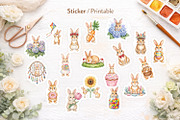 Watercolor Easter Bunny PNG Bundle, an Illustration by Artnoy (Thumbnail 7 of 8)