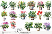 100 watercolor house plants clip art, a Seasonal Illustration by Poppy Lane Studio (Thumbnail 7 of 12)