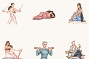 Fitness Girl Clipart Bundle, a Person Illustration by BusyDaydesign (Thumbnail 5 of 9)