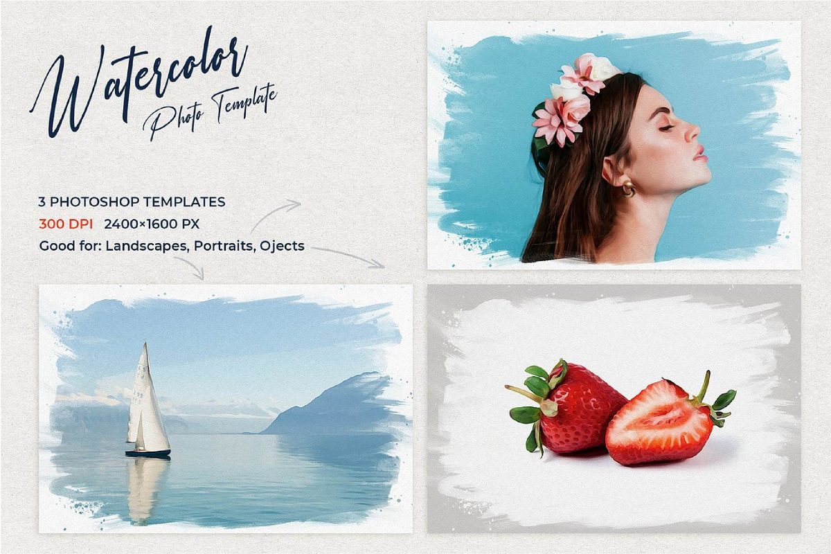 Watercolor photo template, a Templates & Theme by fashionaddict (Photo 10 of 10)