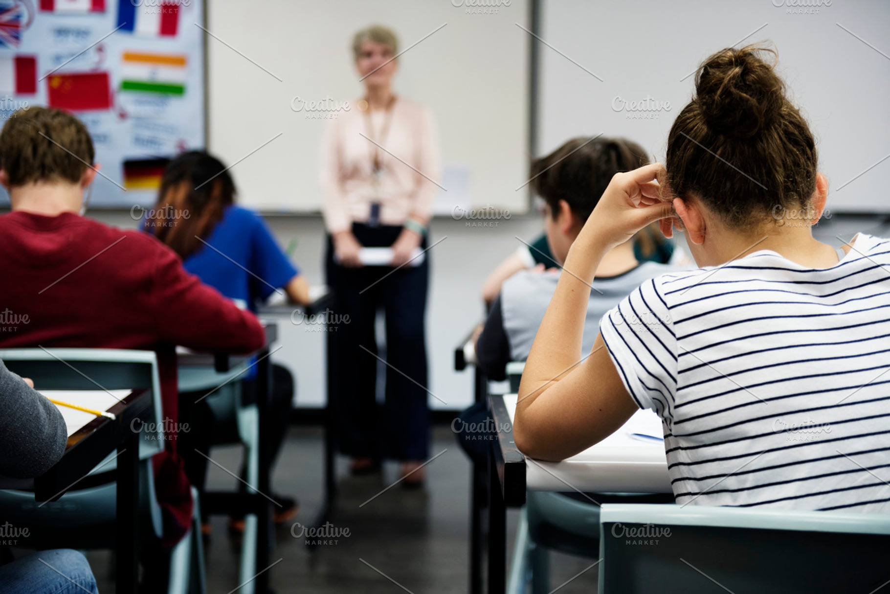 Students in school, a Photo by rawpixel