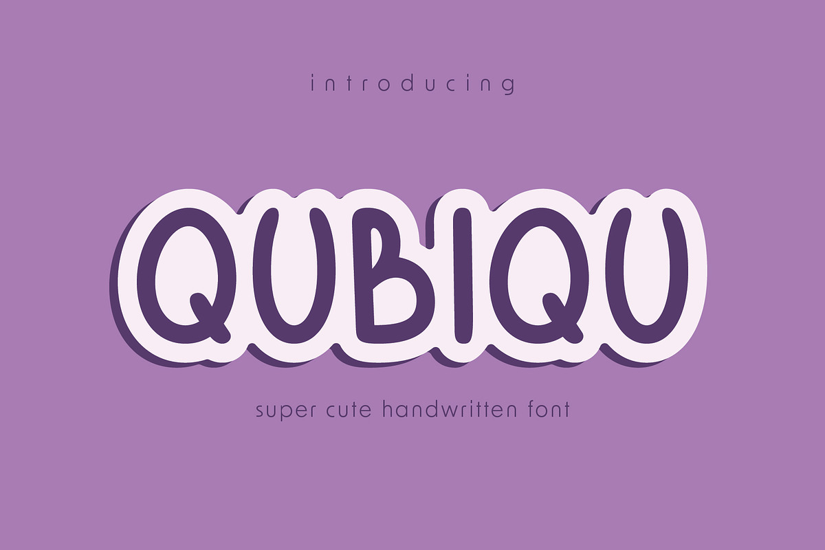 Qubiqu - Cute Handwritten Font, a Handwritten Font by Pikgura (Photo 1 of 6)
