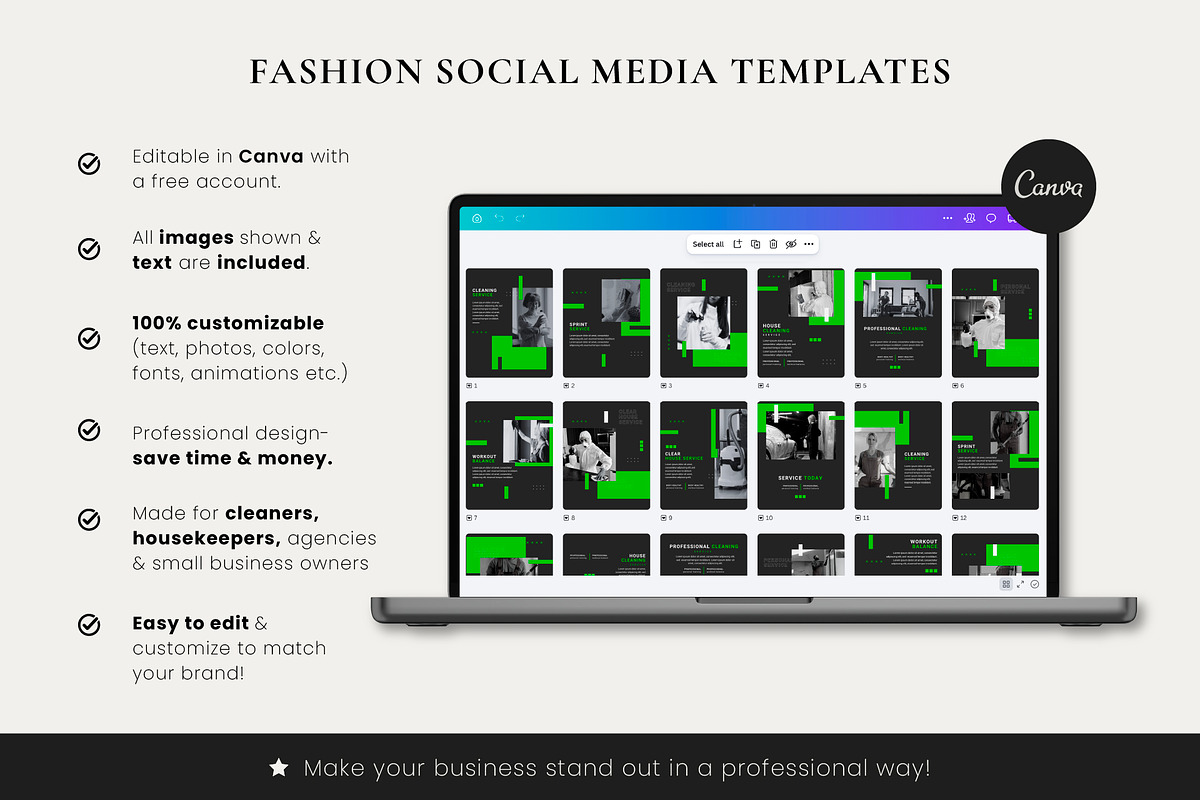Cleaning Instagram Canva Templates preview 3
