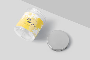 Metallic Cap Transparent Jar Mockups