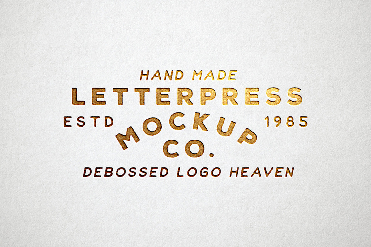 Letterpress Logo Mock-Up, a Branding & Logo Template by RyanBowlesDesign (Photo 1 of 10)