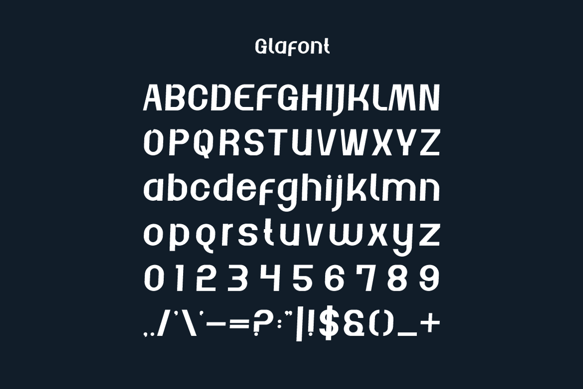 Glafont - Minimal Logo Font, a Sans Serif Font by Iqsiart Studio (Photo 5 of 6)