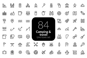 Camping & travel icons