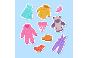 Baby clothes. sticky pictures of, an Object Illustration by Onyx