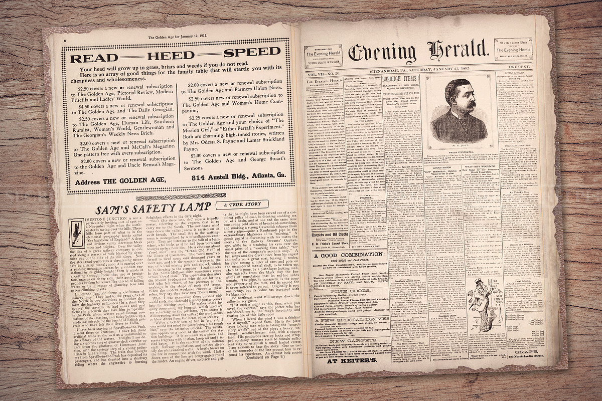 Old Newspaper Vintage Journal Paper, an Illustration by Secret Helper (Photo 4 of 6)