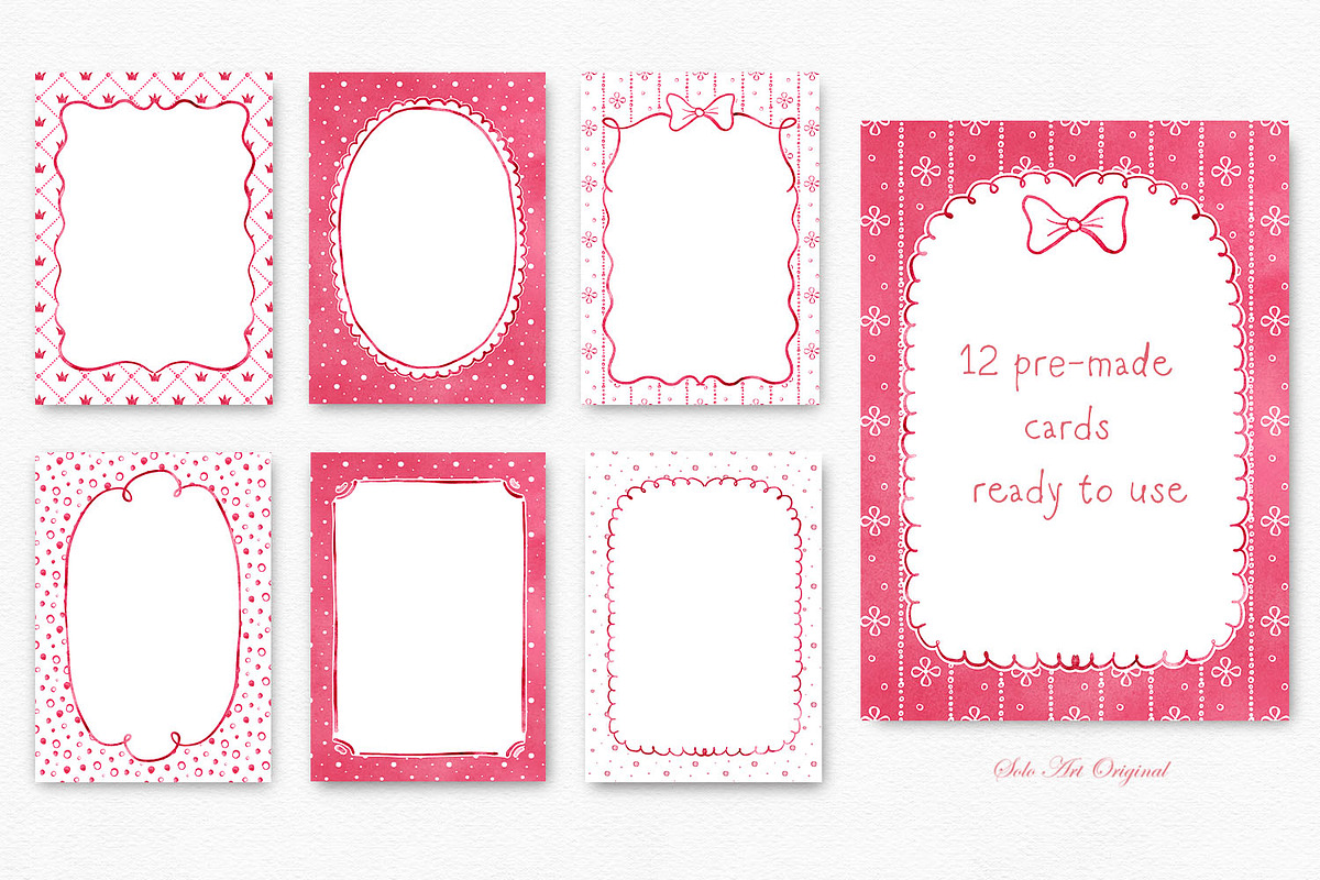 Watercolor Red Frames Borders, an Object Graphic by Solo Art Original (Photo 8 of 14)