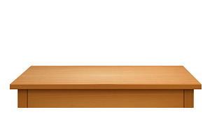 Wooden table. Wood desk, side and, an Object Illustration by Frogella