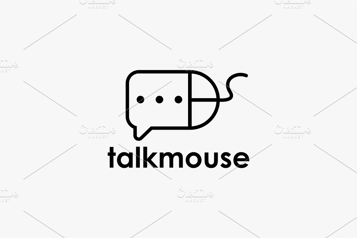 Computer mouse and bubble chat logo, a Branding & Logo Template by DOMHOUZE