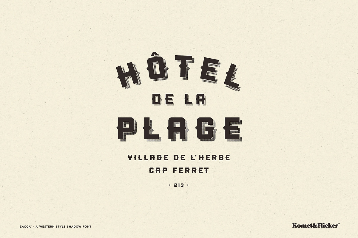 Zacca - A Western Shadow Font, a Sans Serif Font by Komet & Flicker (Photo 3 of 13)