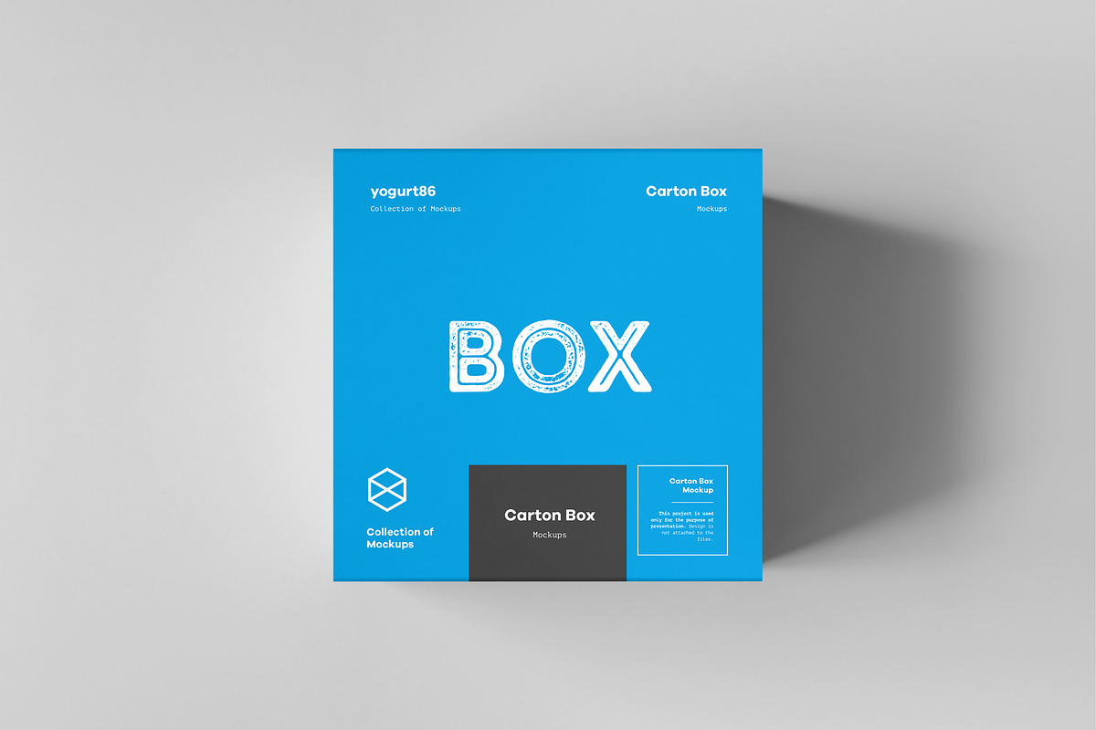 Carton Box Mockup 100x100x100 & Wrap, a Packaging Mockup by Yogurt86 (Photo 8 of 8)