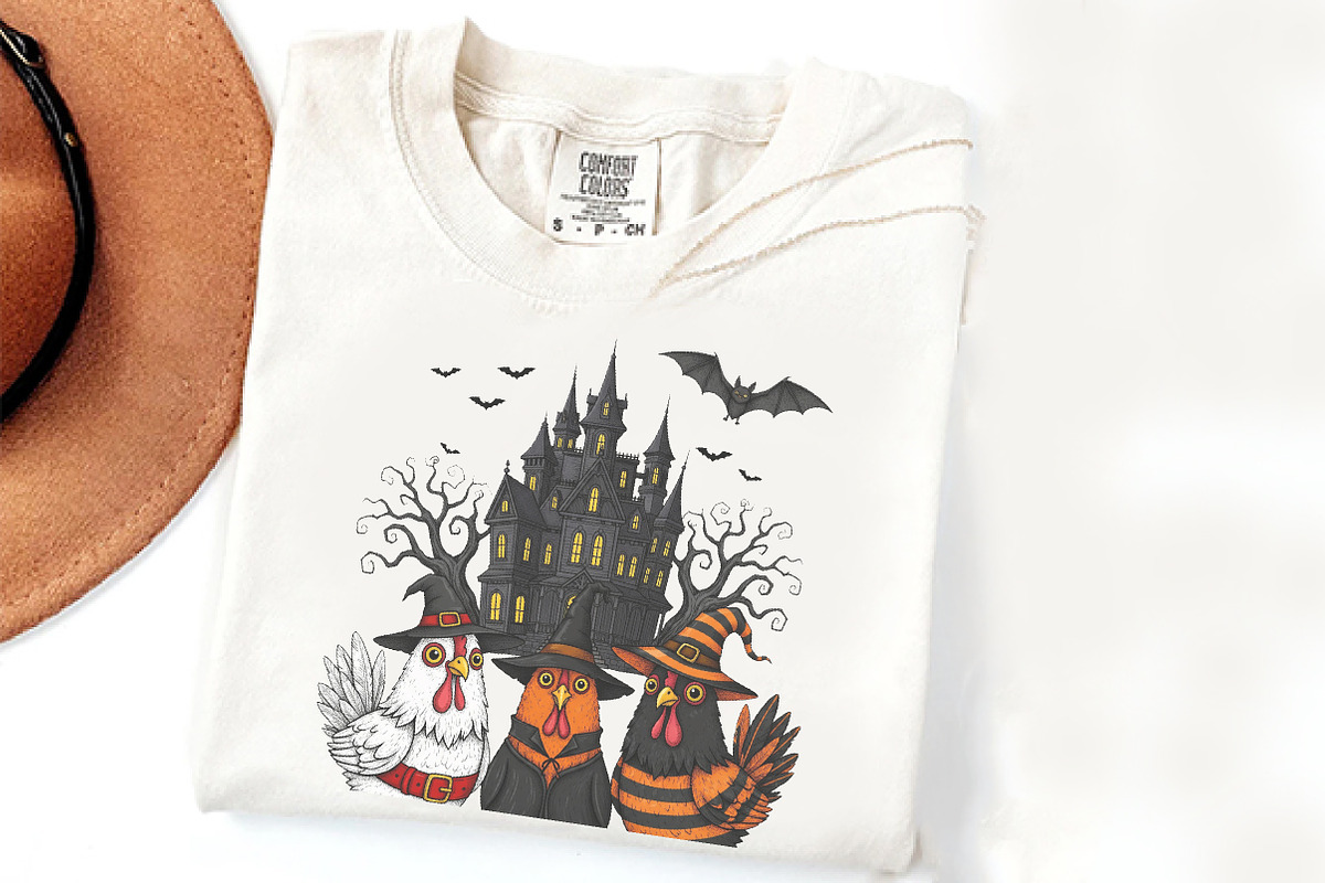 Spooky Chicken Png, Funny Halloween, an Illustration by Watercolor design (Photo 3 of 4)