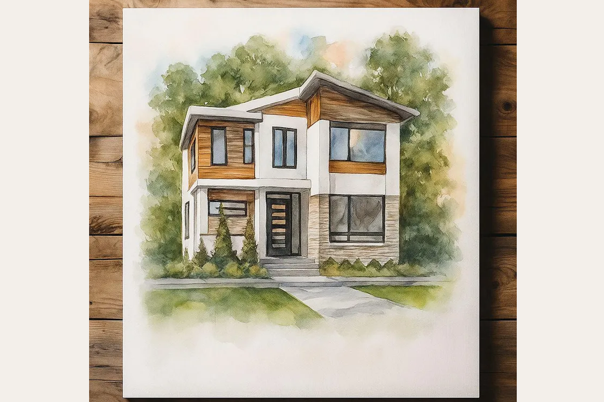 watercolor home portrait, an Object Illustration by HubbaDigitals (Photo 4 of 8)