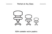 Chair Icons Line Illustration, an Outline Icon by Designfour (Thumbnail 7 of 7)