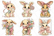 Glitter Easter Bunny Coquette Clipar, an Illustration by DreamPrint404 (Thumbnail 4 of 6)