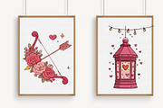 Whimsical Romantic Valentine Clipart, an Illustration by Libby Wishes (Thumbnail 3 of 8)