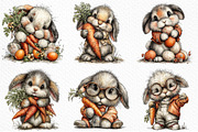 Whimsical Funny Easter Bunny Clipart, an Illustration by Craft Nest (Thumbnail 5 of 12)