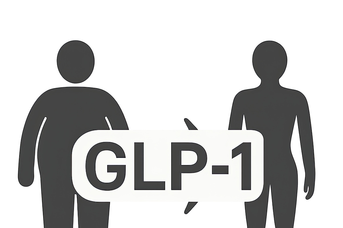 GLP1 concept with silhouette of two, an Illustration by Dvoevnore photos