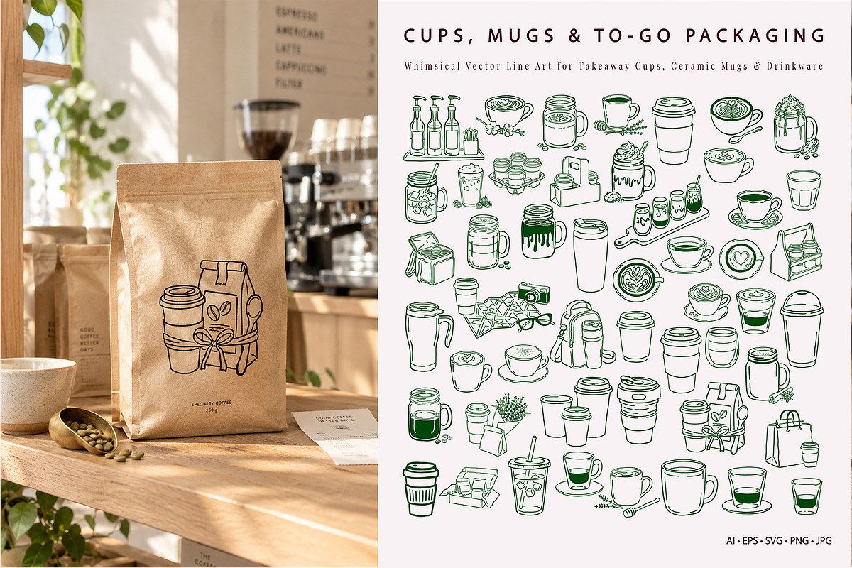 Specialty Coffee Vector Bundle, an Object Graphic by SunnJaneArt (Photo 5 of 18)