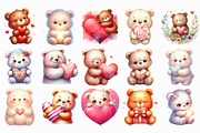 Cute Valentine Bear Holding Heart Cl, a Graphic by Libby Wishes (Thumbnail 2 of 6)