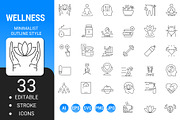 wellness minimalist outline icon set, an Outline Icon by Icons (Thumbnail 1 of 3)