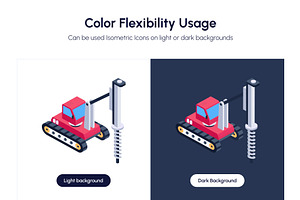 Mining Machinery Isometric Icons