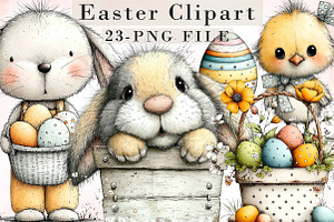 Easter Watercolor Clipart, an Illustration by Libby Wishes
