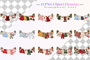 Kids Christmas Clothesline Cliparts, a Seasonal Illustration by Ink Gallery (Thumbnail 2 of 6)