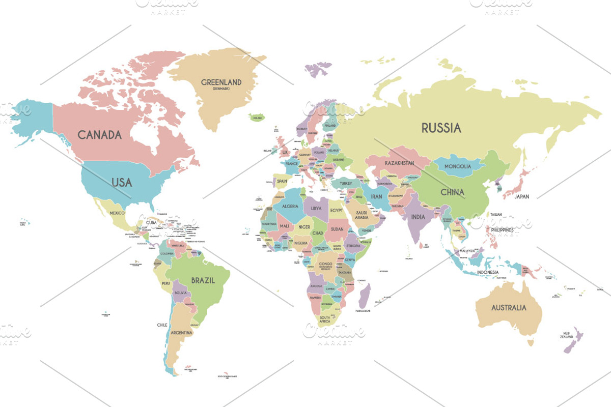 8x Colorful World Maps, an Education Illustration by asantosg (Photo 1 of 8)