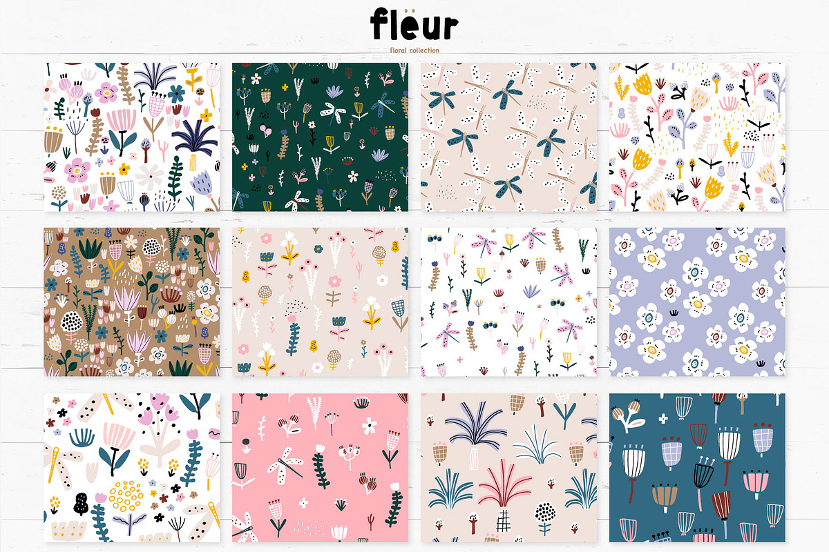 The Fleur blossom collection, a Pattern Graphic by solmariart (Photo 9 of 12)