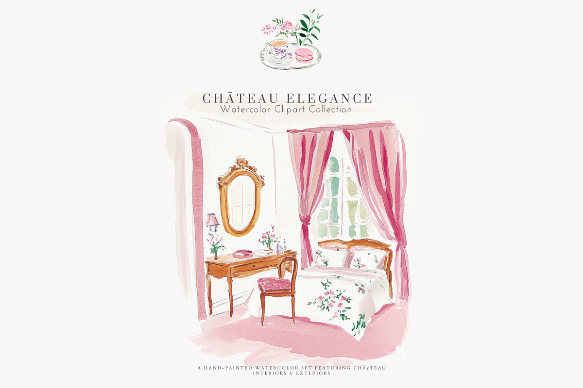 chateau clipart french illustration, a Decorative Illustration by Patishop Art (Photo 7 of 10)