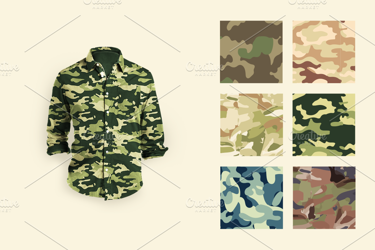 Seamless Camouflage Vector Patterns, a Pattern Graphic by wowpatterns (Photo 2 of 6)