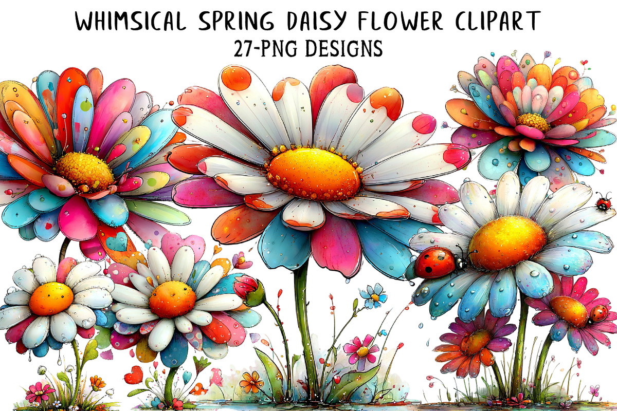 Whimsical Spring Daisy Flower Clipar, an Illustration by Daily.Designs (Photo 1 of 7)